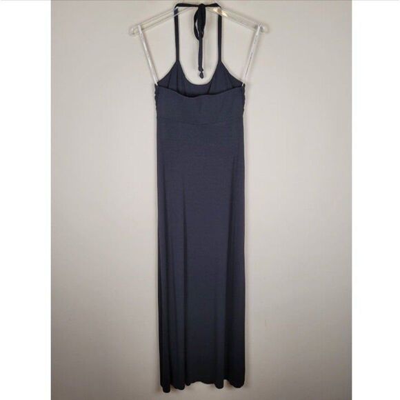 Tommy Bahama Size XXS Tambour Beaded Halter Maxi Dress Viscose Stretch Black - Picture 3 of 9